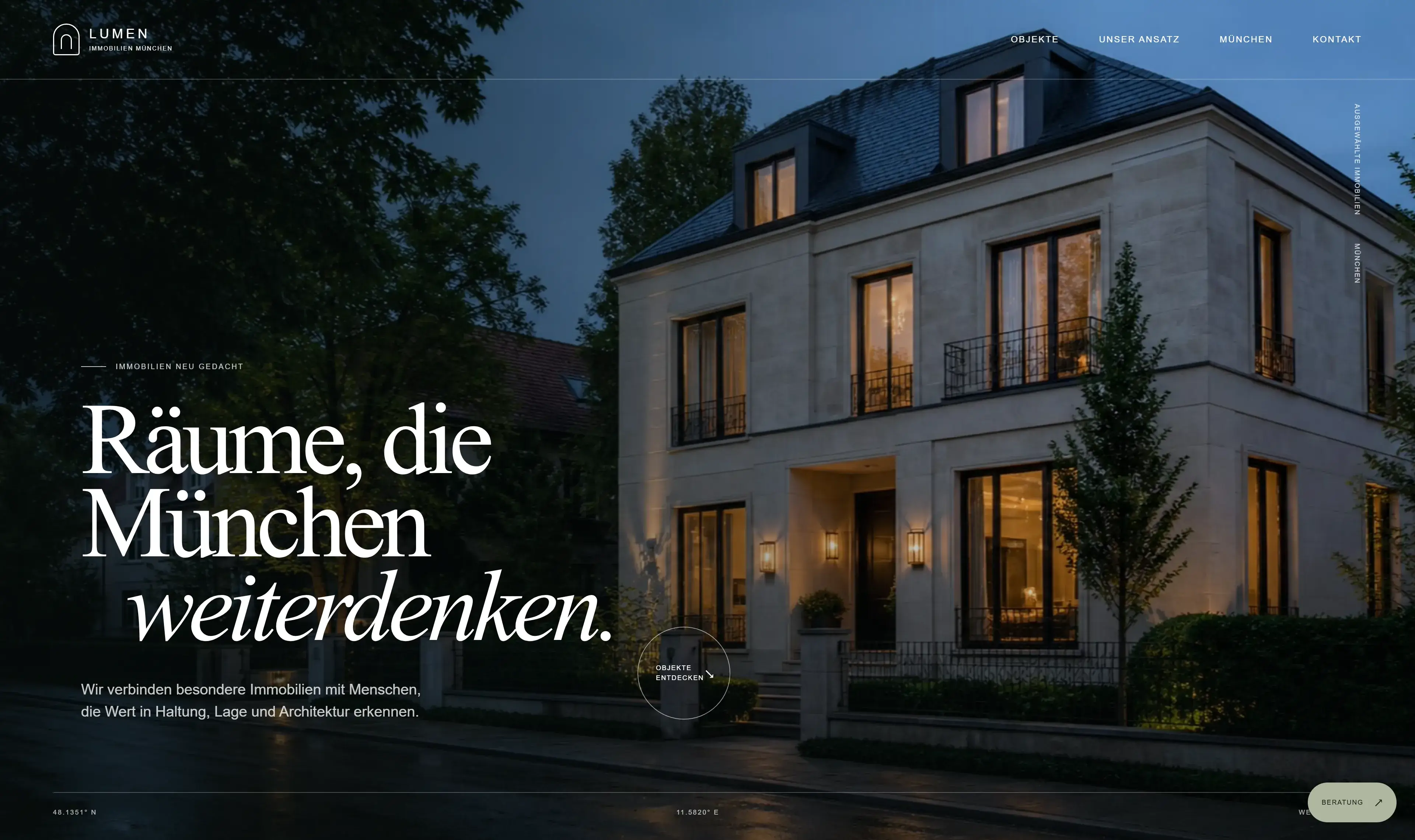 Hero der LUMEN Demoseite