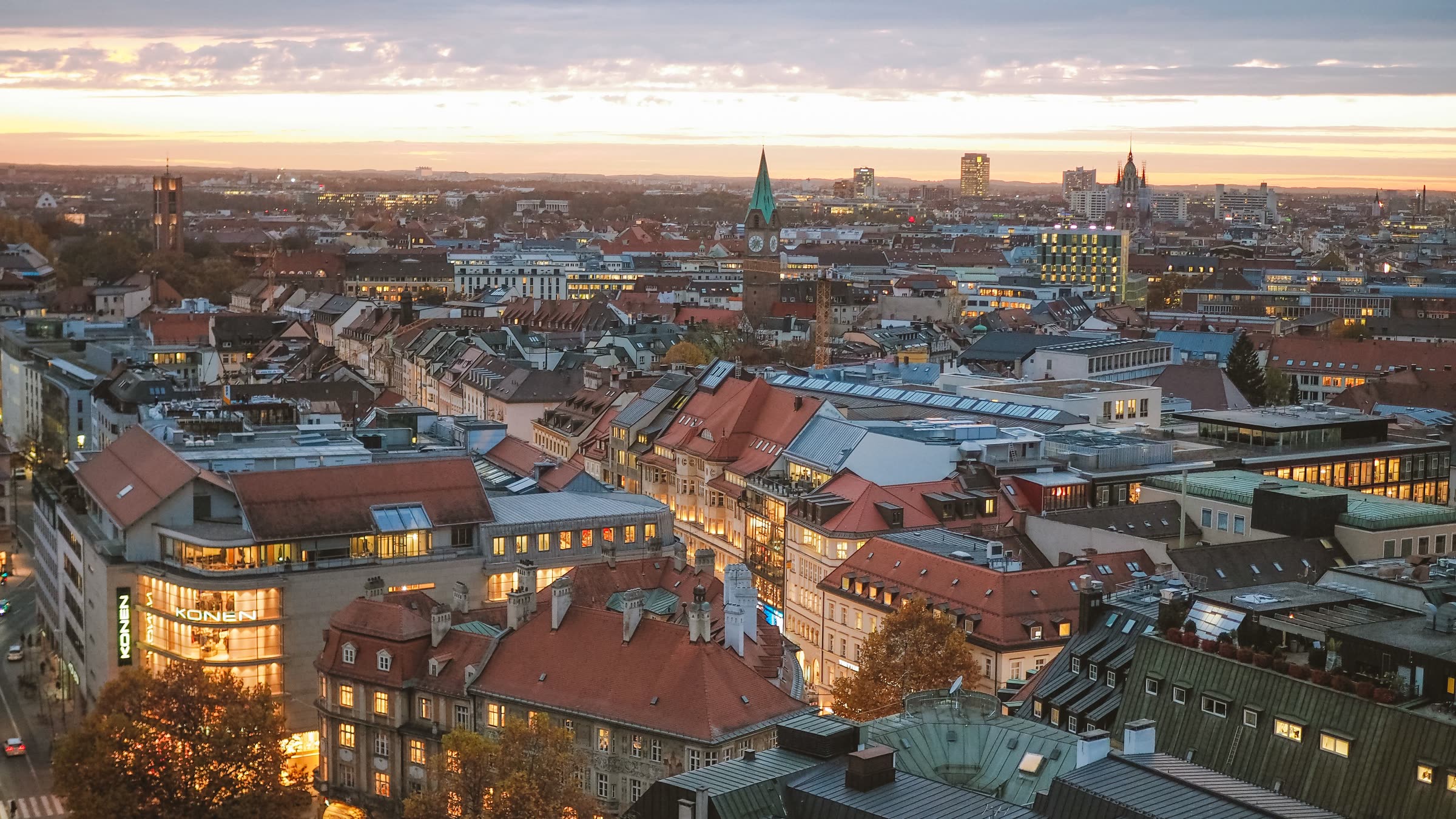 Münchner Stadtlandschaft mit historischer Architektur