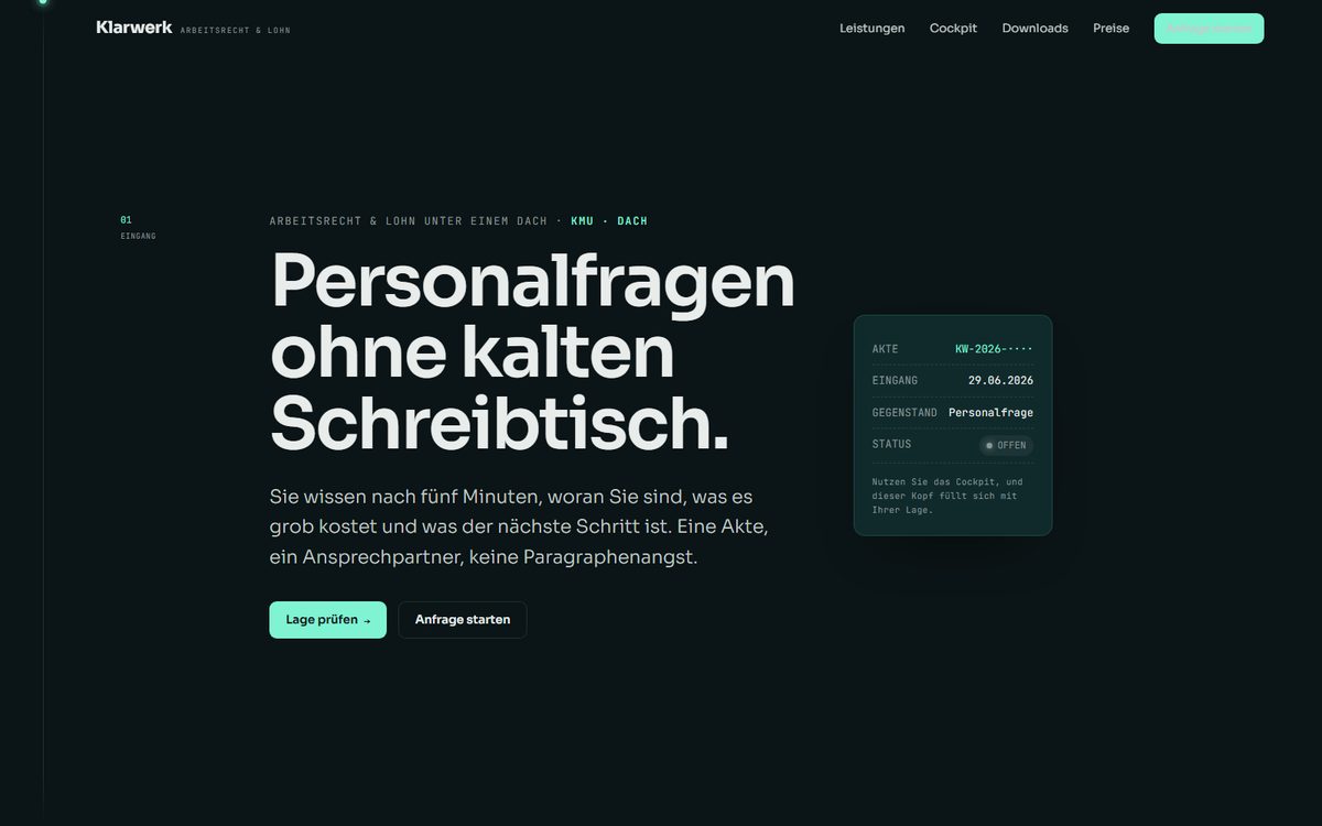 Klarwerk: Arbeitsrecht & Lohn